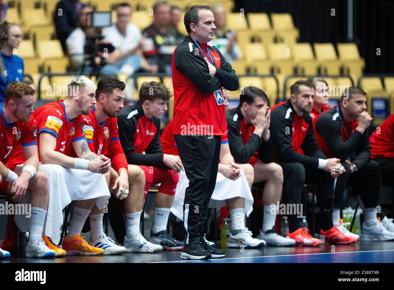 Czech Republic's national coach Javier Sabate during the men's handball