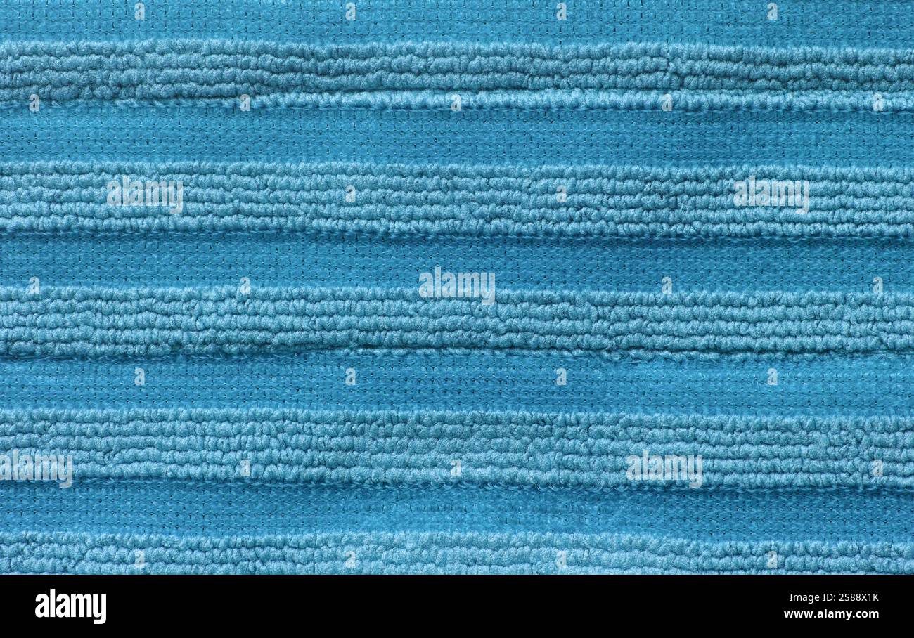 Blue striped microfibre background. Full frame Stock Photo