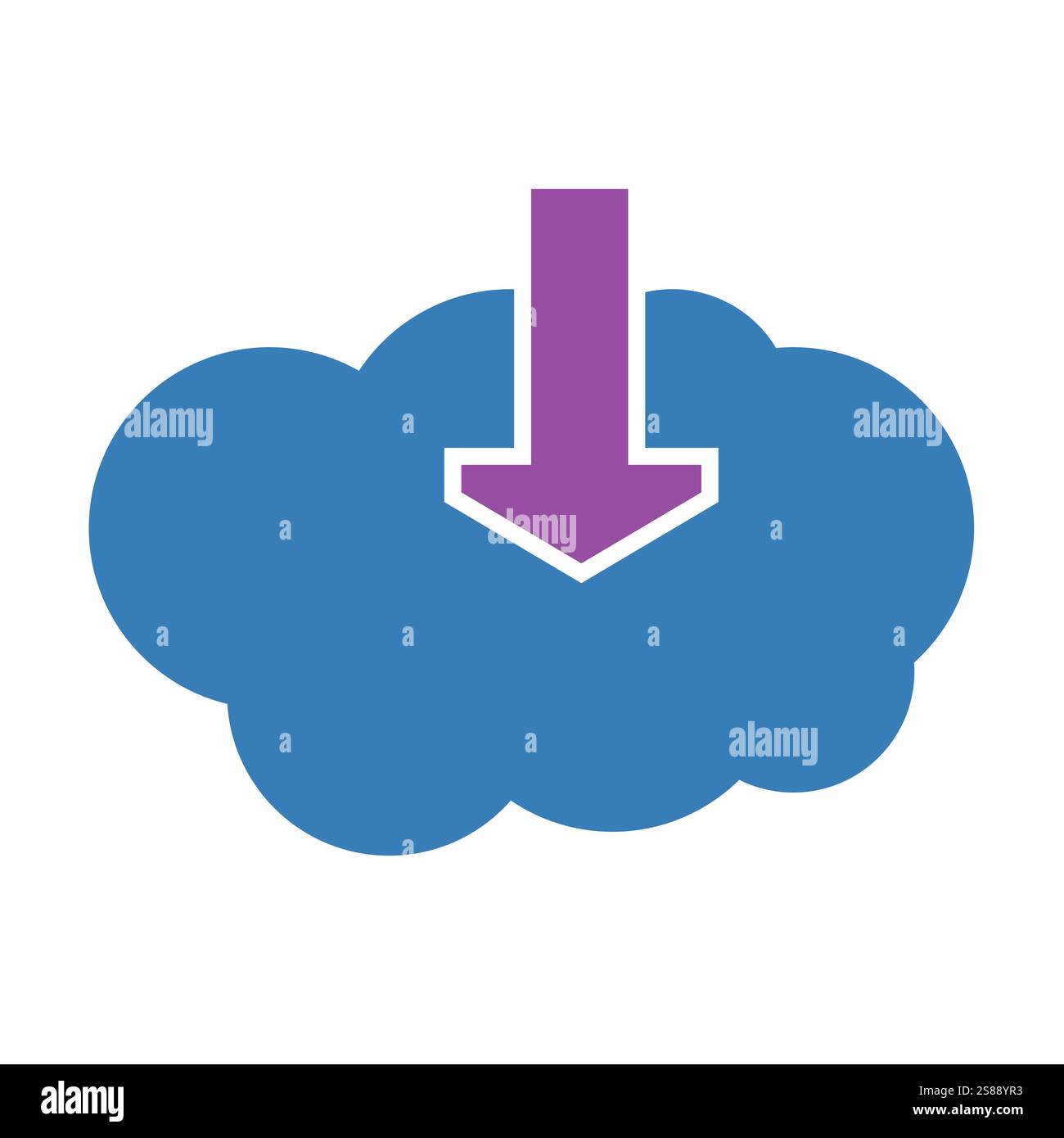 Download cloud icon. Vector illustration. Stock Vector