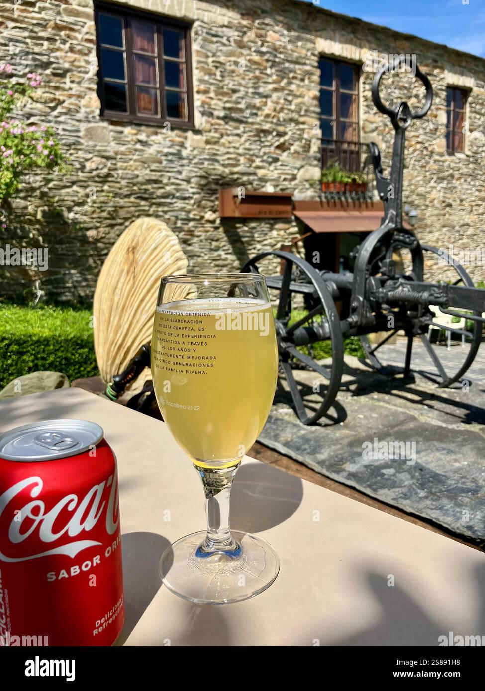 Rest and Refreshment at a Gastoro Bar and Cafe, Sitting Outside - Smartphone Captured Stock Image