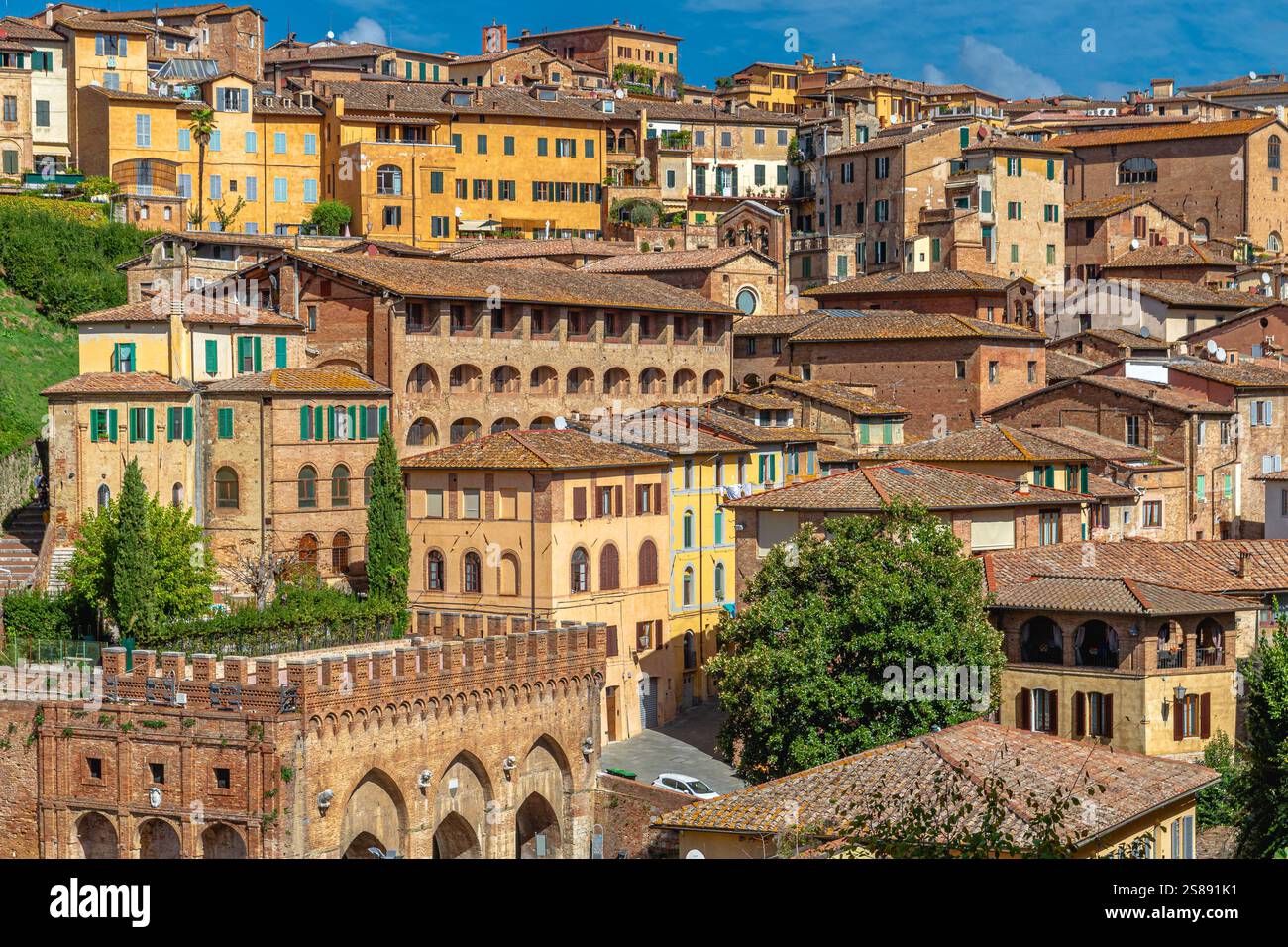 The beautiful, historic medieval city of Siena in the Tuscany region of Italy Stock Photo