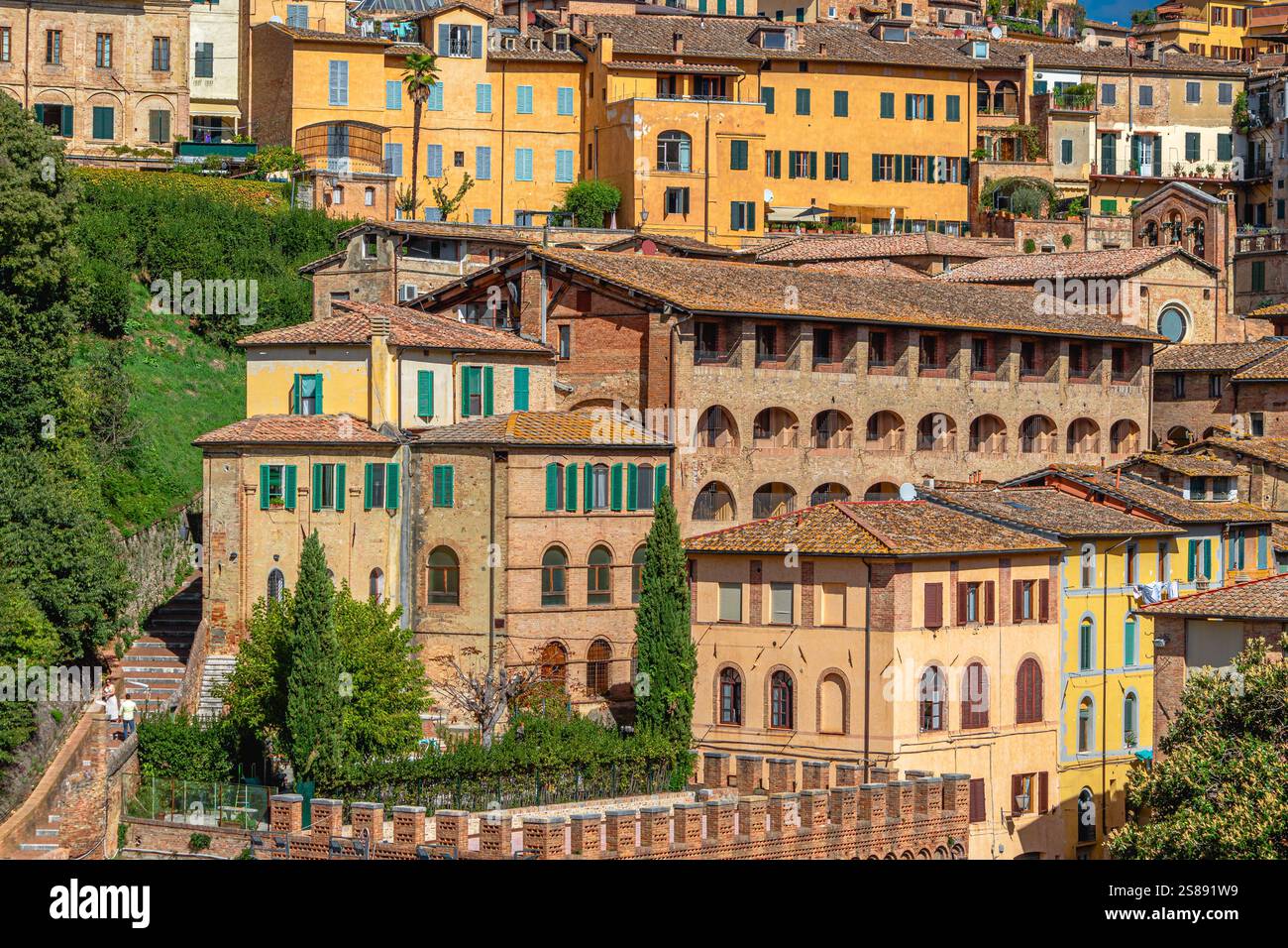 The beautiful, historic medieval city of Siena in the Tuscany region of Italy Stock Photo