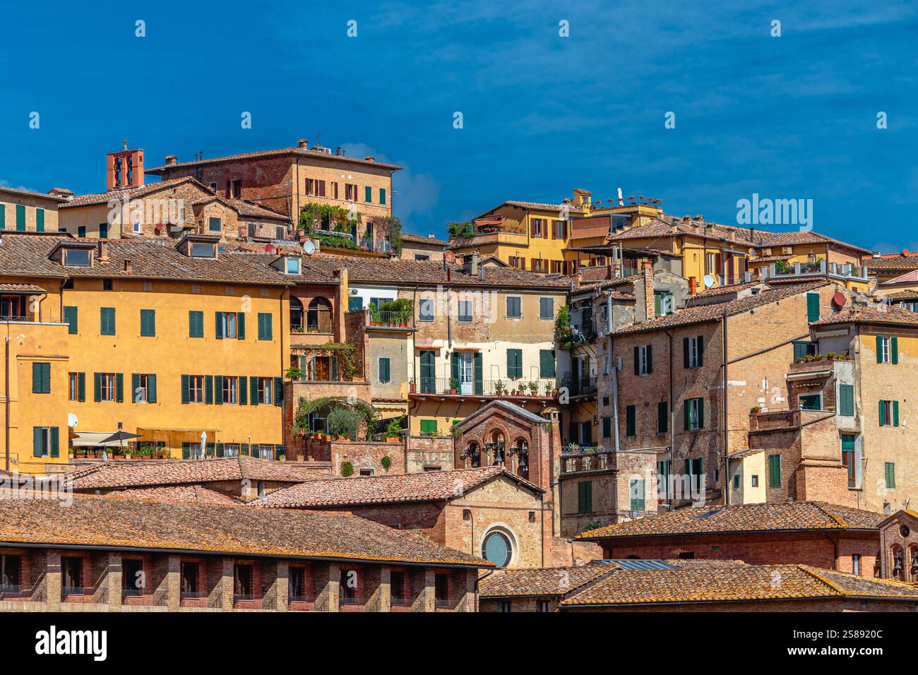 The beautiful, historic medieval city of Siena in the Tuscany region of Italy Stock Photo