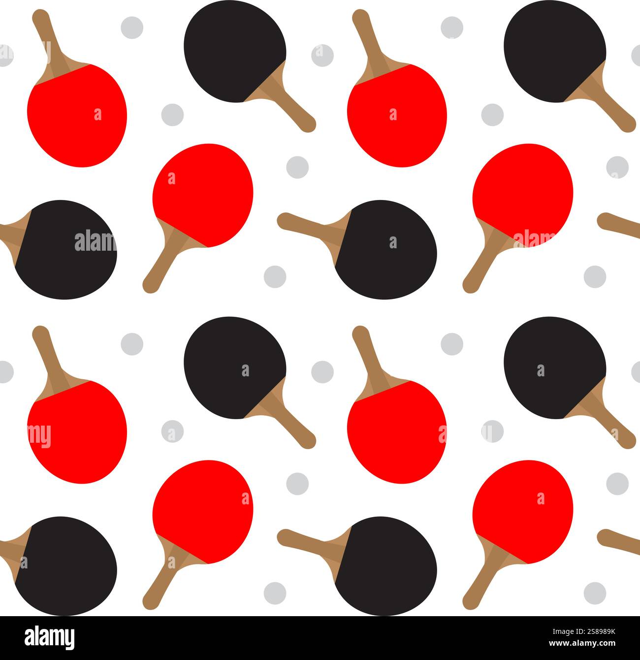Vector seamless pattern of flat black ping pong table tennis sport icon isolated on white background Stock Vector