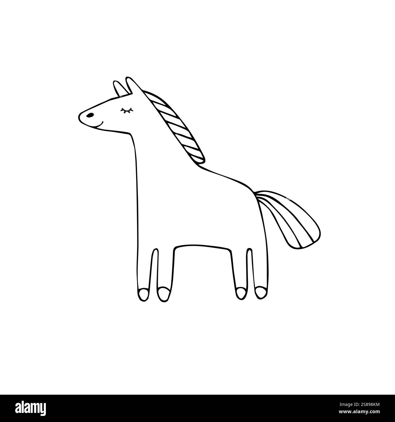 Vector hand drawn doodle sketch horse isolated on white background ...