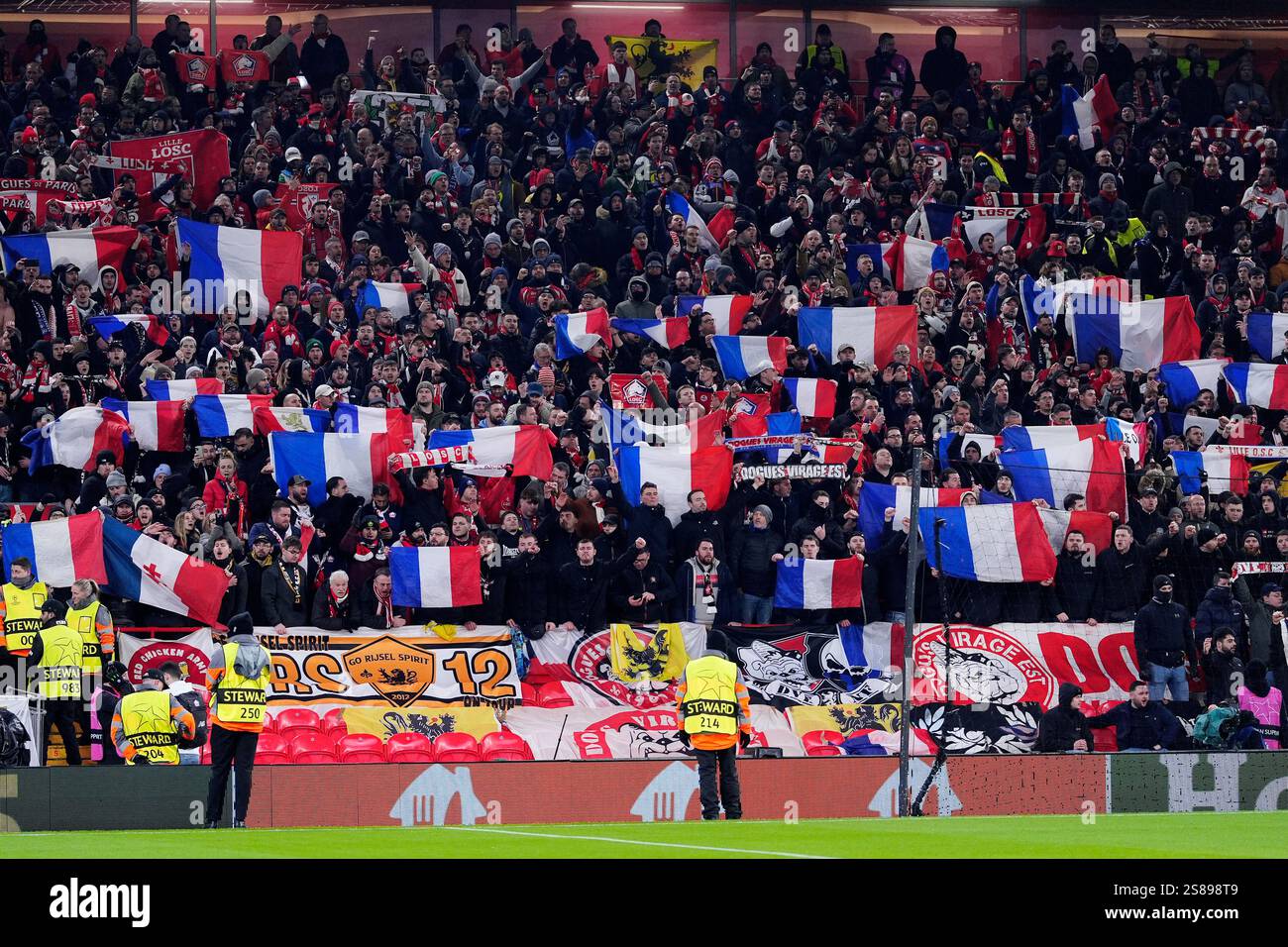 Lille fans during the UEFA Champions League, league stage match at