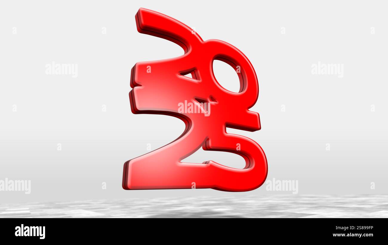 2025 year 3d modern cyber style illustration Stock Photo - Alamy