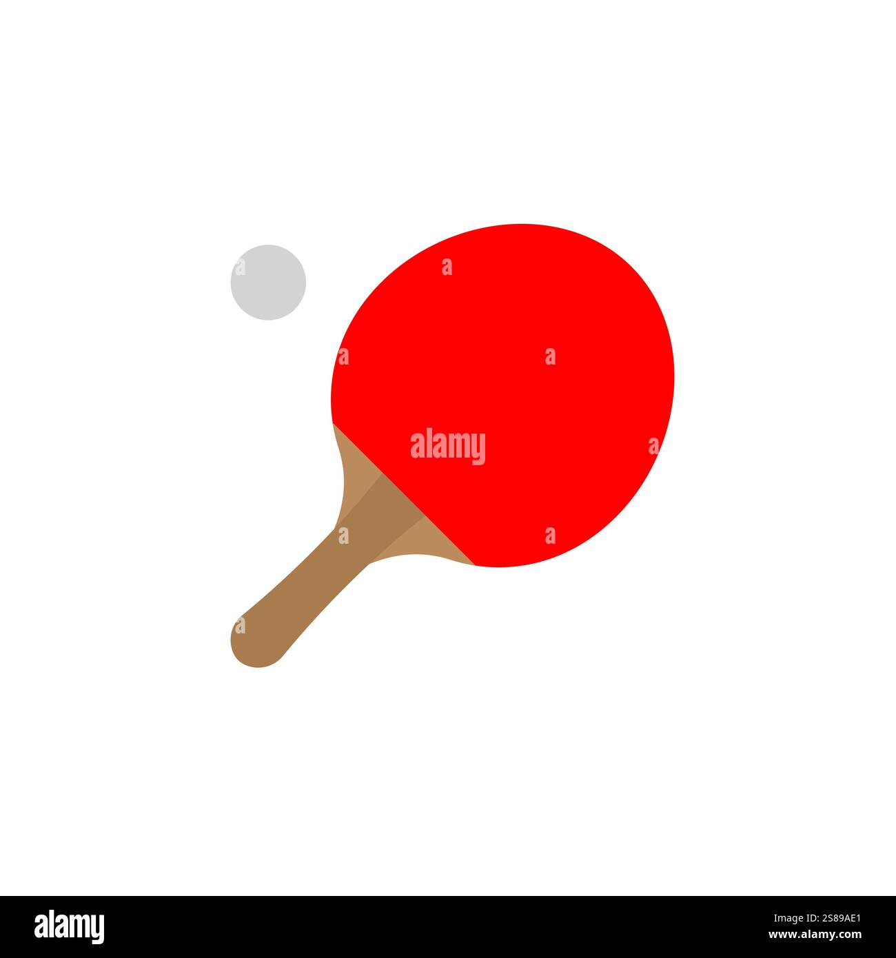 Vector flat red ping pong table tennis sport icon isolated on white ...