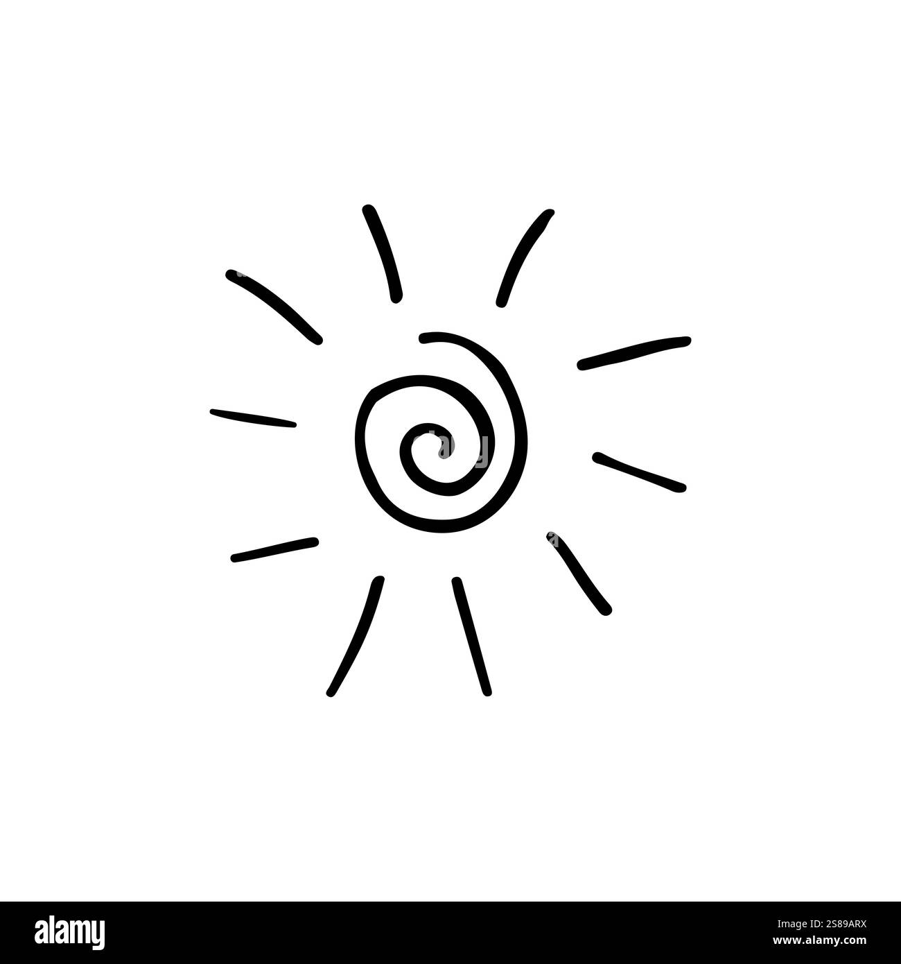 Vector hand drawn doodle sketch sun isolated on white background Stock ...