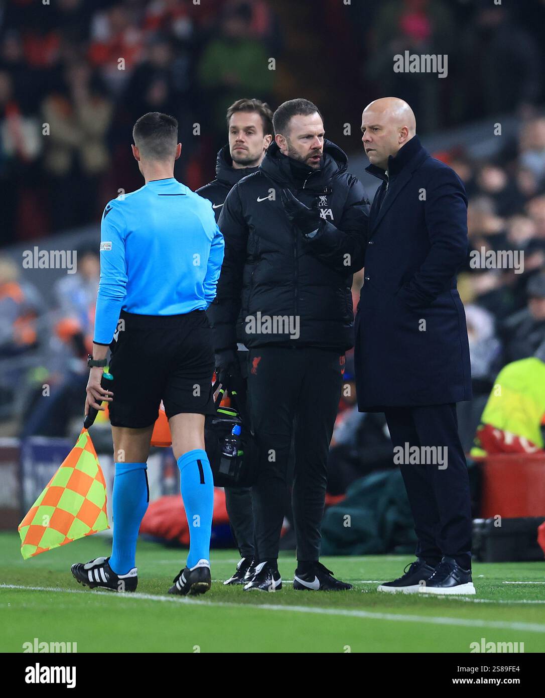 Liverpool, England, 21st January 2025. Liverpool’s manager Arne Slot