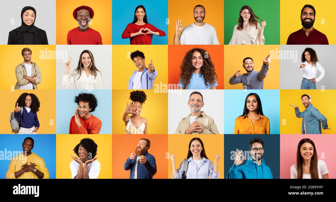 Diverse group of happy people celebrating together in a cheerful ...
