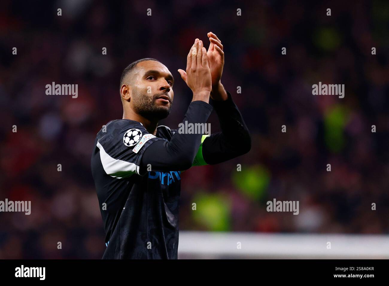 Jonathan Tah of Bayer Leverkusen saludates to the supporters during the ...