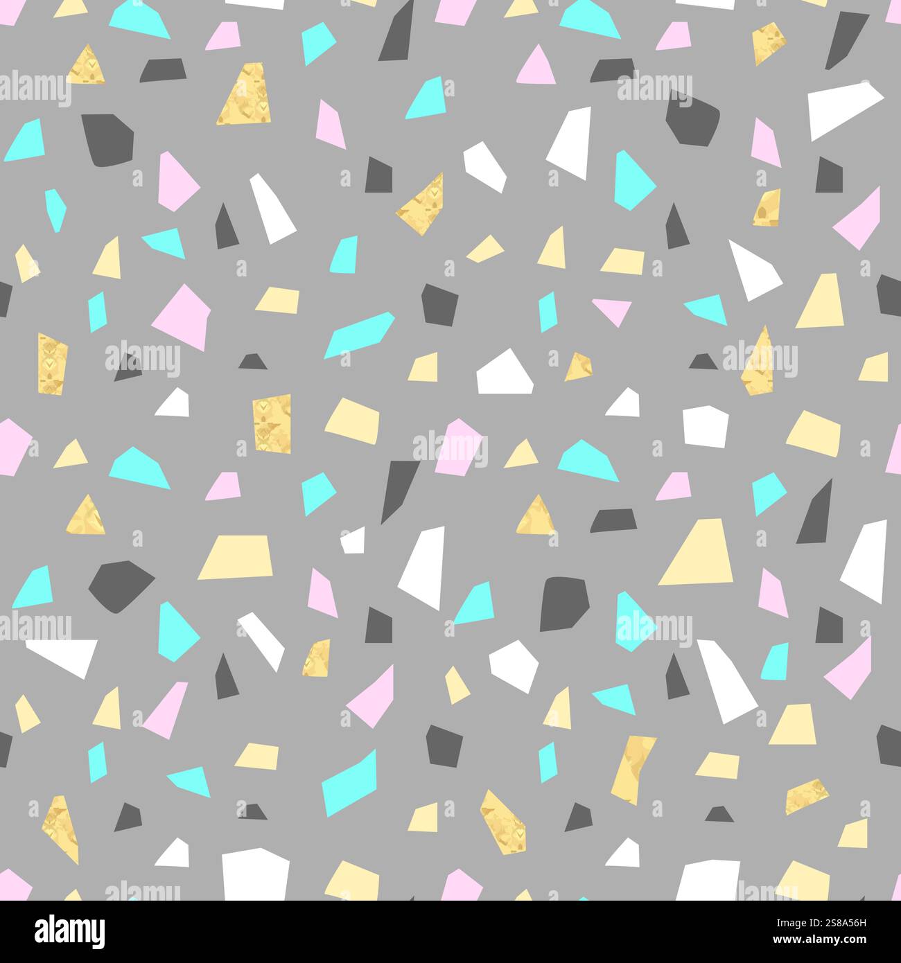 Eco mosaic, Modern Recycled Terrazzo Flooring Solution, Seamless pattern Stock Vector