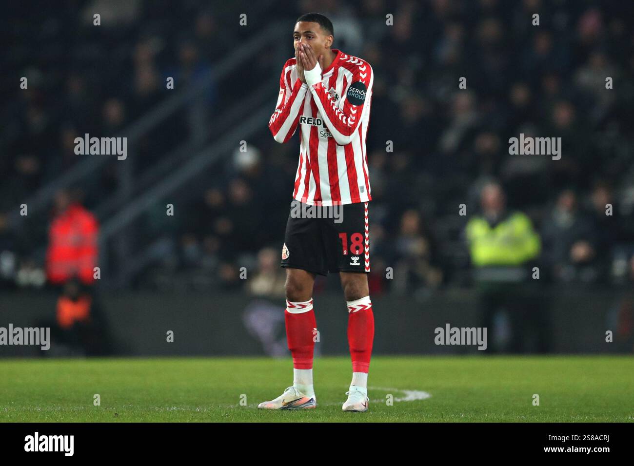 Wilson Isidor of Sunderland before the Sky Bet Championship match Derby