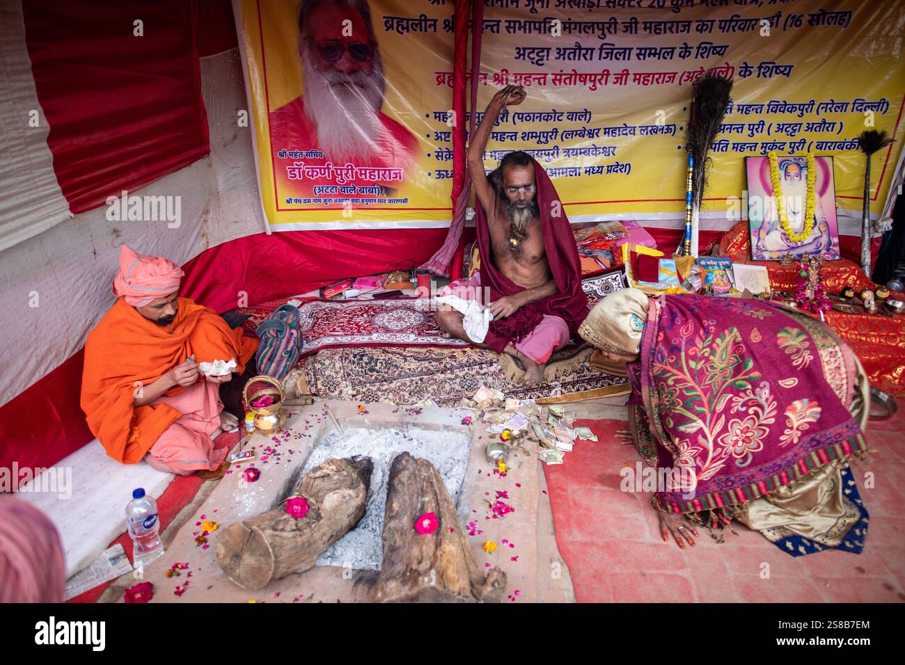 Images of sadhus at the Maha Kumbh Mela 2025 in Prayagraj (Allahabad