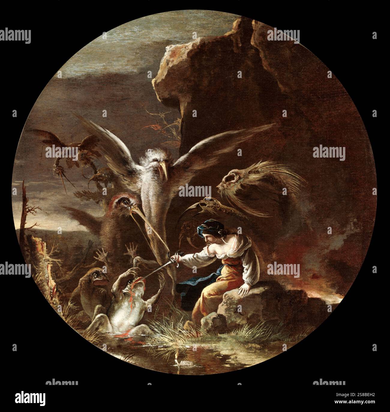 Salvator Rosa  - Scenes of Witchcraft, Morning (c. 1645-1649) Stock Photo