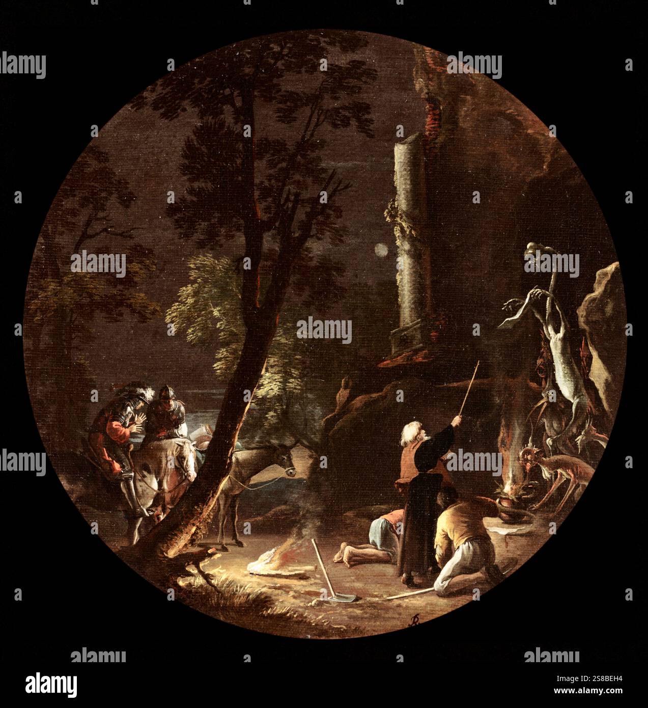 Salvator Rosa - Scenes of Witchcraft, Night (c. 1645-1649) Stock Photo