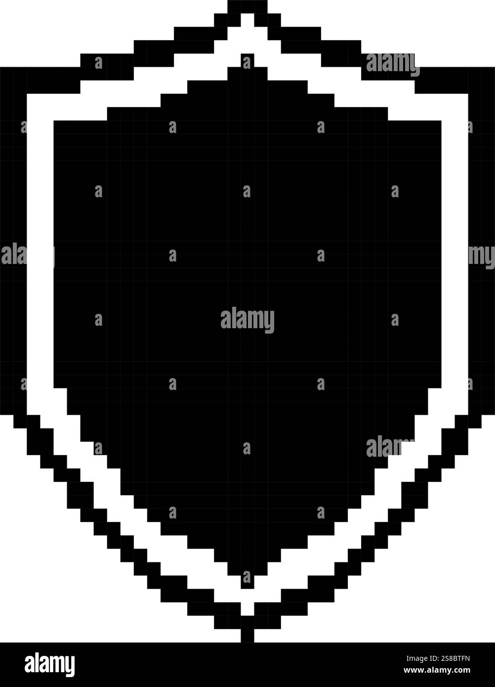 Shield pixel art icons simple design Stock Vector