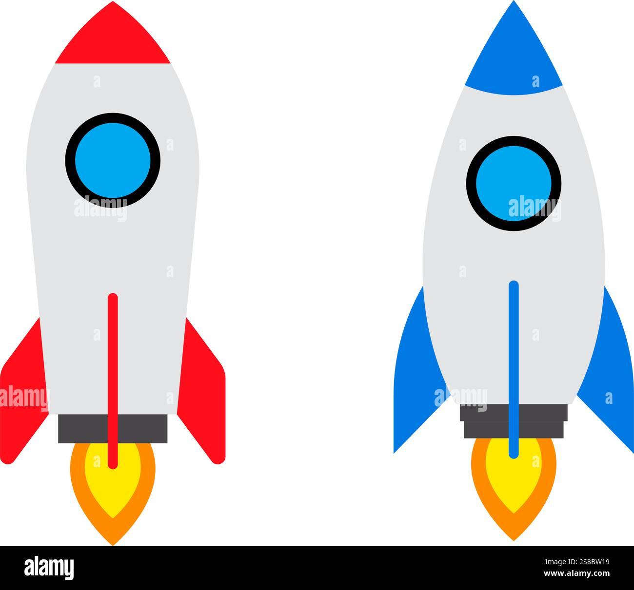 Rocket icon set simple design Stock Vector