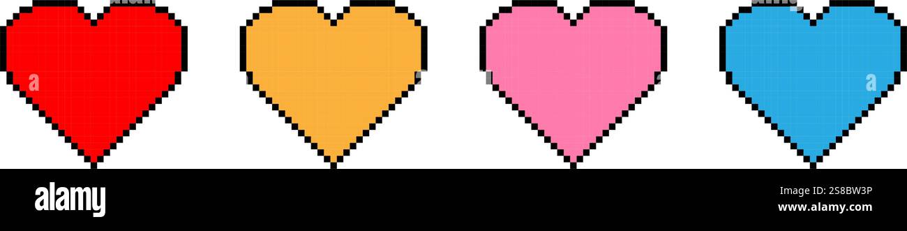 Heart icon pixel effect simple design Stock Vector
