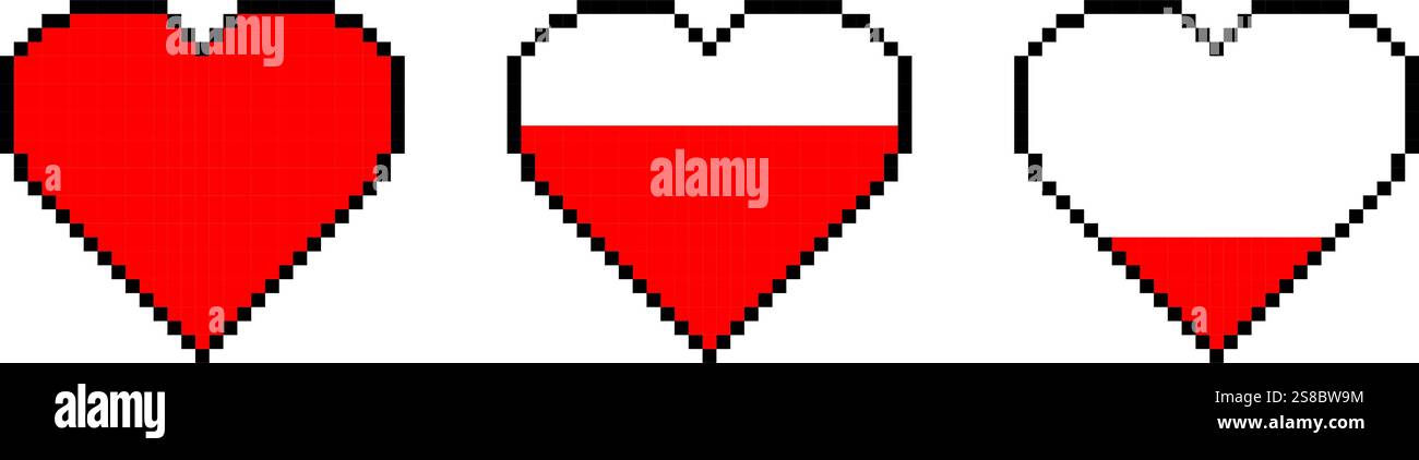 Heart icon pixel effect simple design Stock Vector