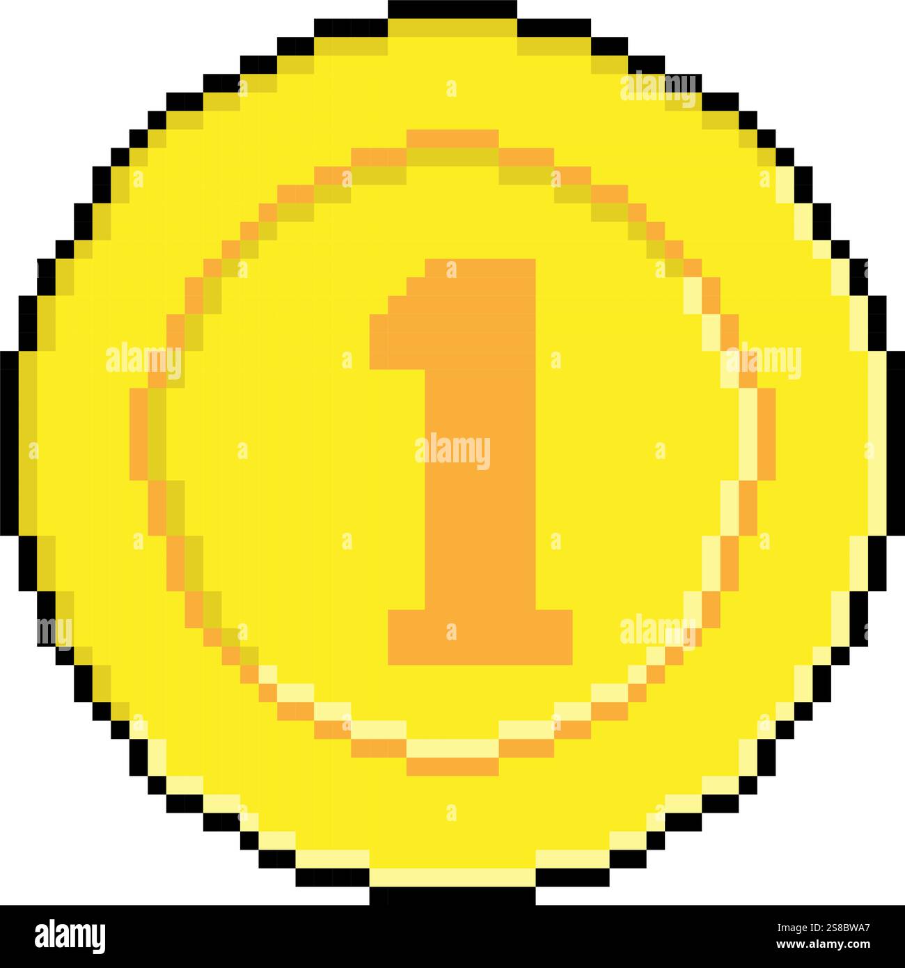 Medal icon pixel art simple design Stock Vector