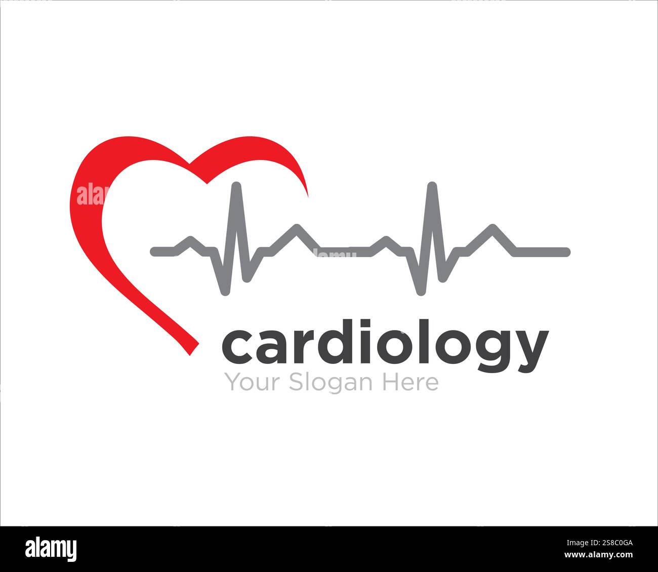 love cardiology care logo designs for medical service Stock Vector ...