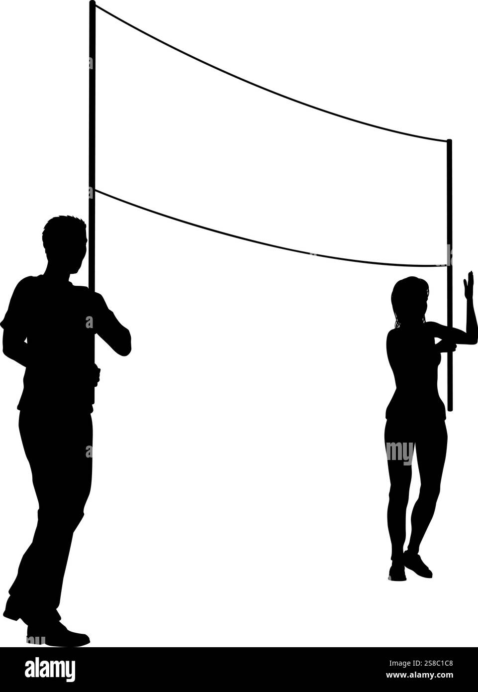 Banner Silhouette Protestors at March Rally Strike Stock Vector Image ...
