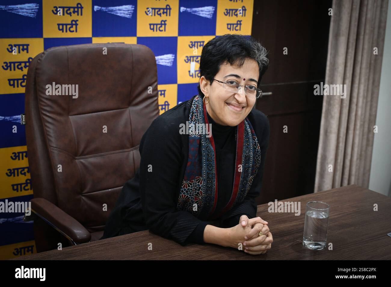 NEW DELHI, INDIA - JANUARY 21: AAP Leader Atishi seen during an ...