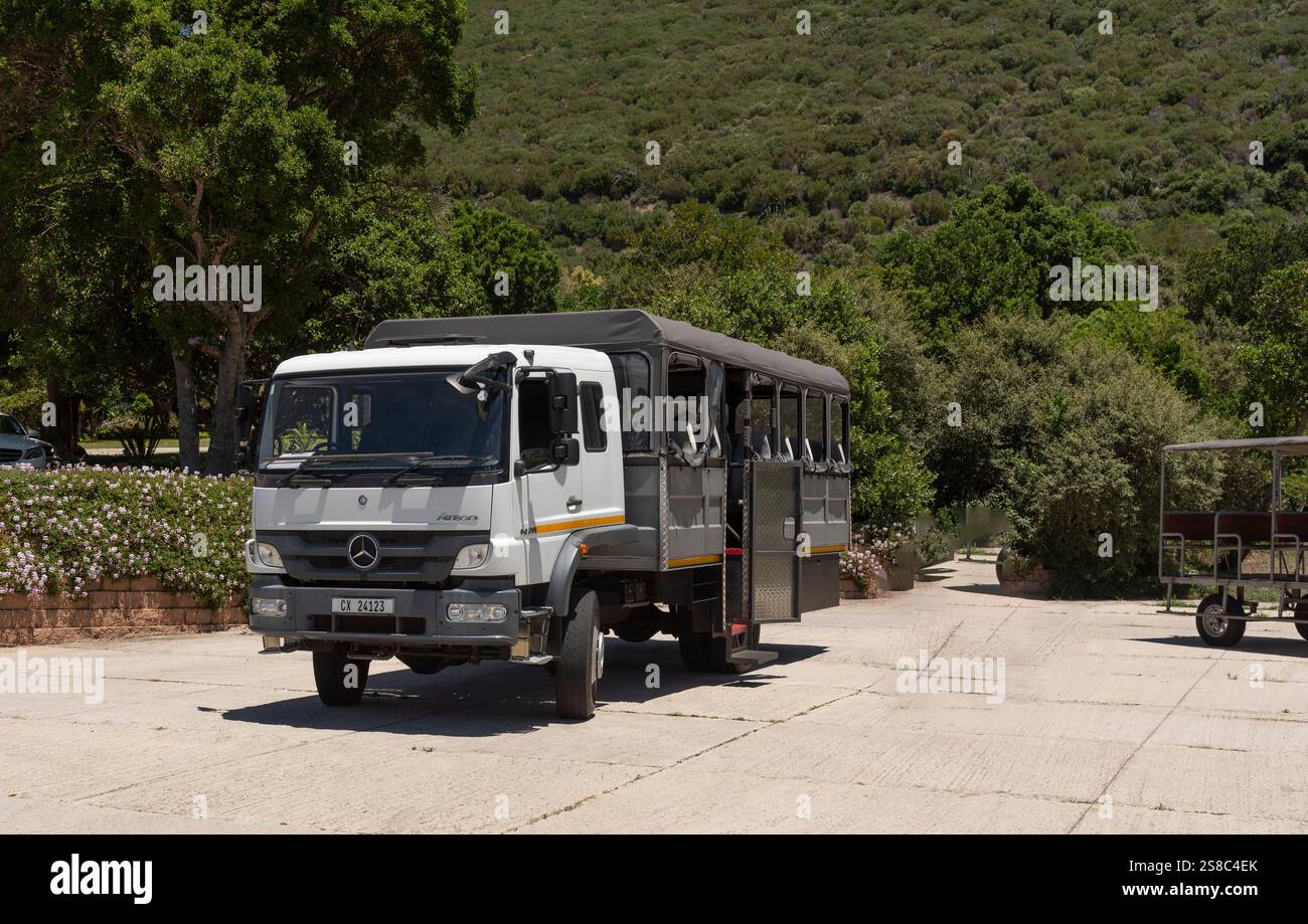 Knysna Western Cape South Africa.  09.12. 2024. Truck with passnger trailer on the Garden Route Western Cape South Africa. Stock Photo