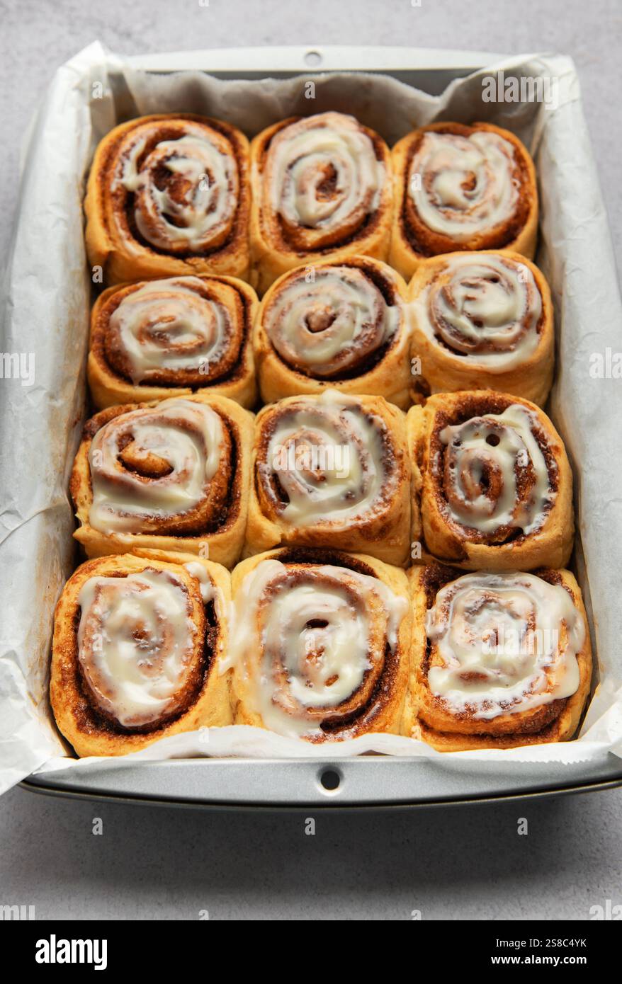 Delicious cinnamon rolls, baked to perfection and drizzled with icing ...