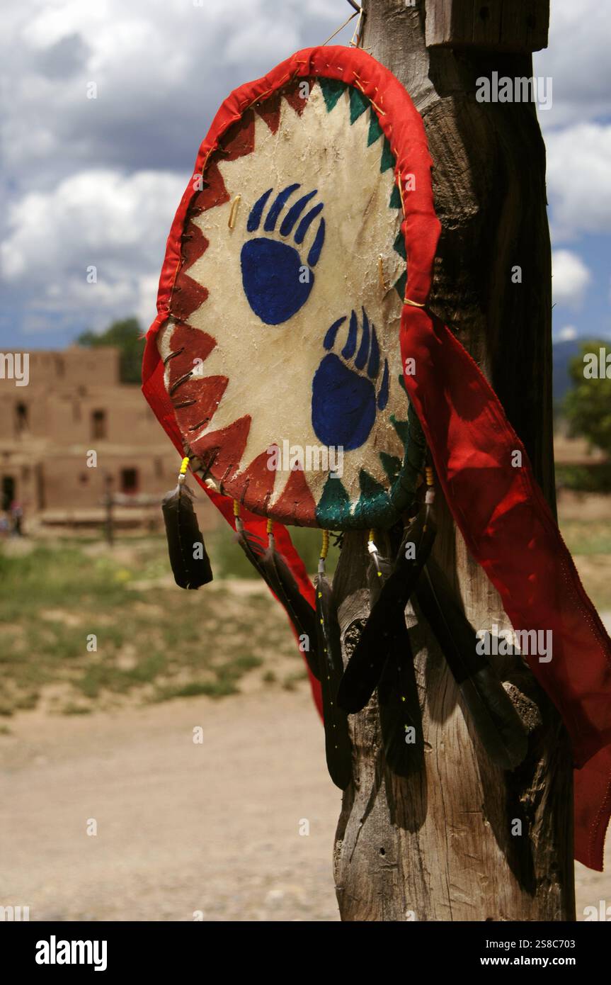 San Geronimo de Taos, Taos Pueblo, New Mexico, United States. Typical handicrafts of the community. UNESCO World Heritage Site. Stock Photo