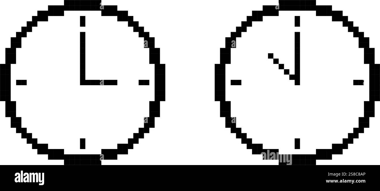 Time watch pixel art icon Stock Vector Image & Art - Alamy