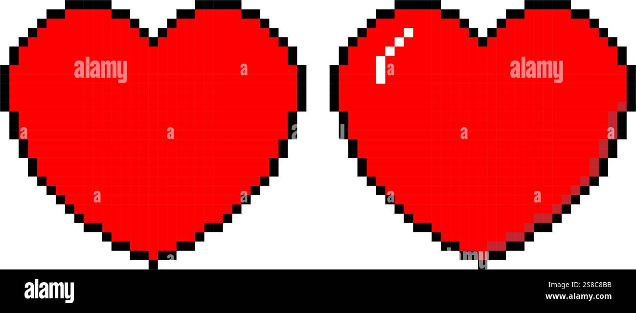 Heart pixel icoon simple retro game design Stock Vector Image & Art - Alamy