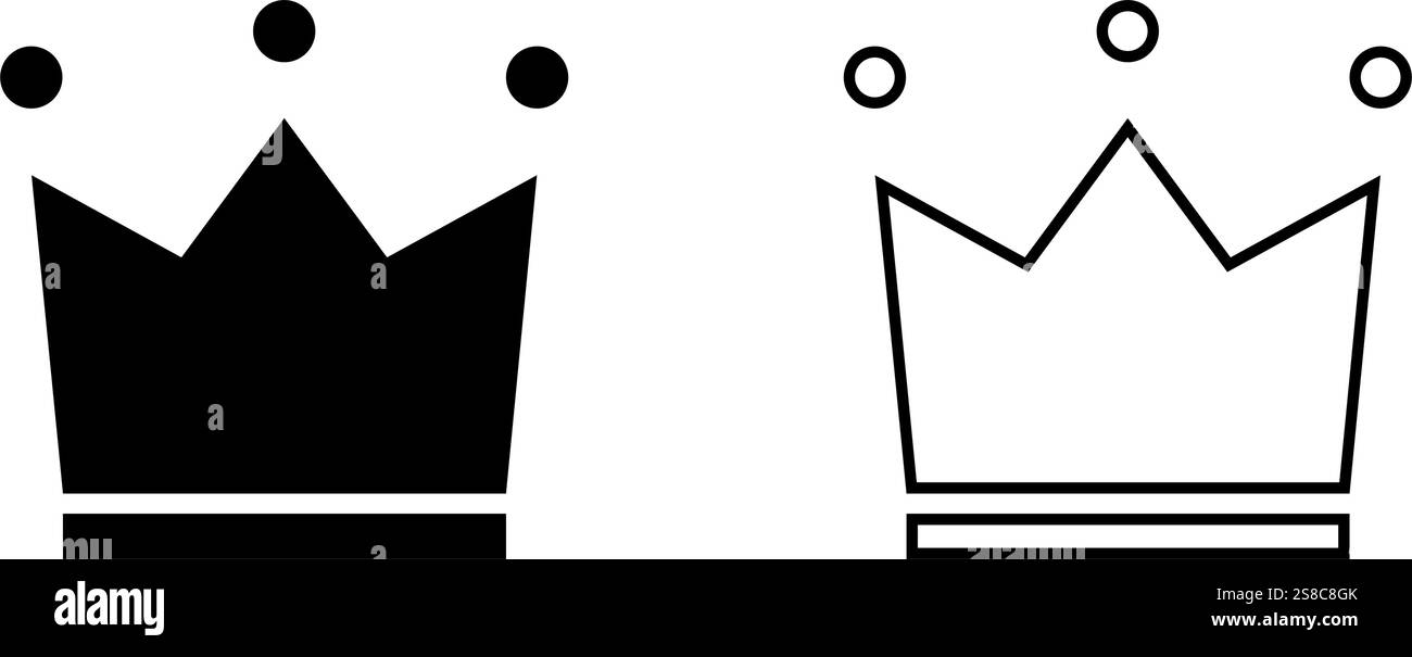 Crown icon set simple design Stock Vector Image & Art - Alamy