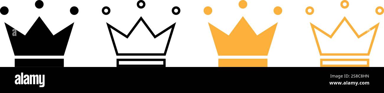 Crown icon set simple design Stock Vector Image & Art - Alamy