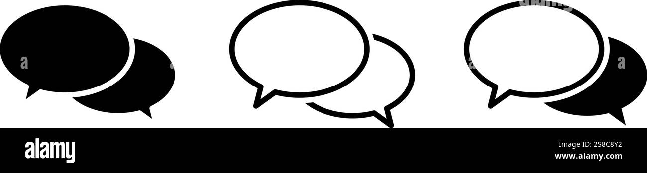 Speech bubble communication icon set Stock Vector Image & Art - Alamy