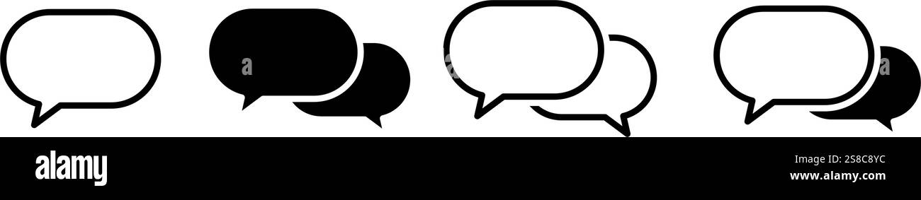 Speech bubble communication icon set Stock Vector Image & Art - Alamy