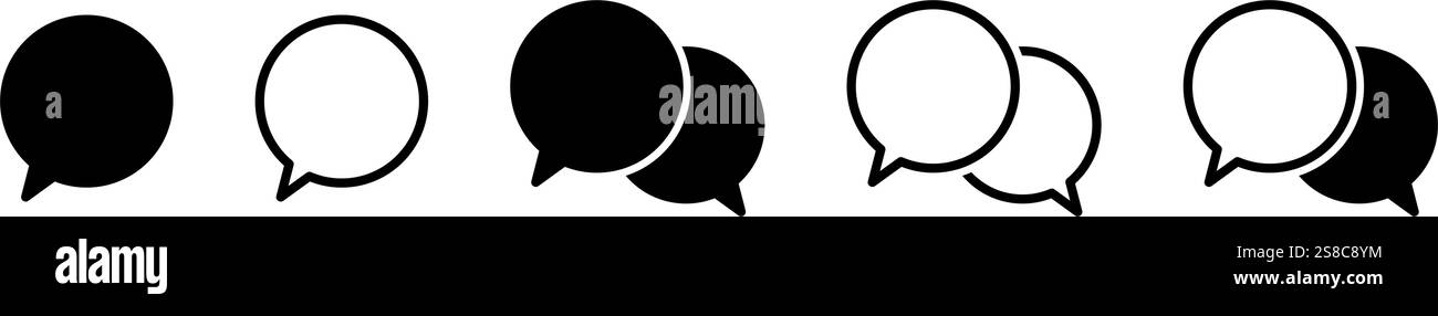 Speech bubble communication icon set Stock Vector Image & Art - Alamy