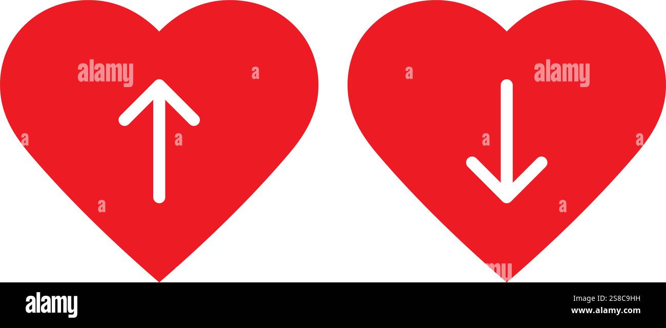 Heart with arrow up and down icon symbol Stock Vector Image & Art - Alamy
