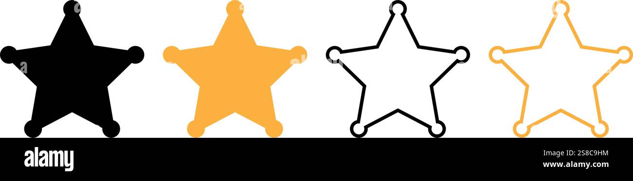 Sheriff star icon set basic simple design Stock Vector Image & Art - Alamy