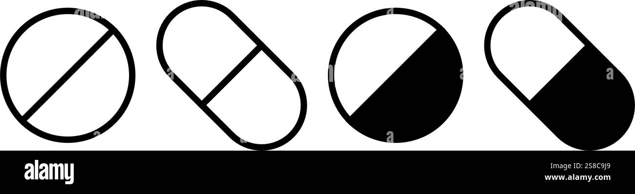 Pills icons basic simple design Stock Vector