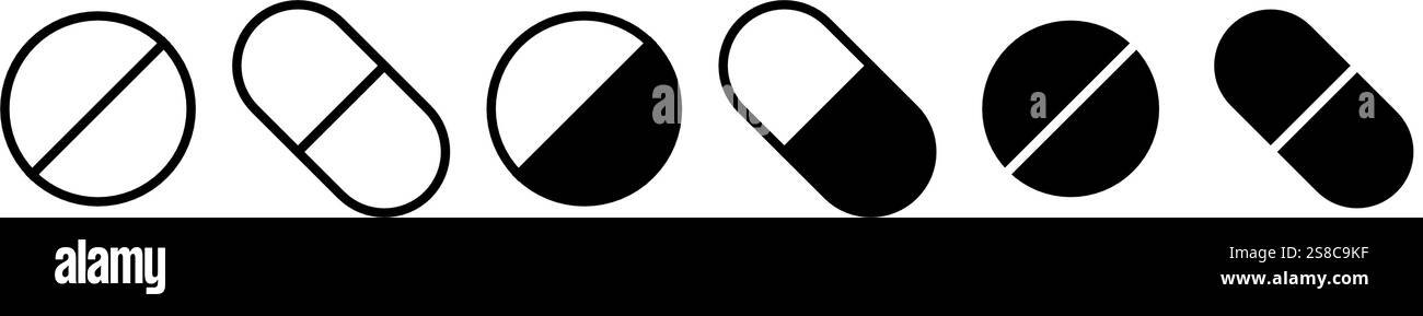 Pills icons basic simple design Stock Vector