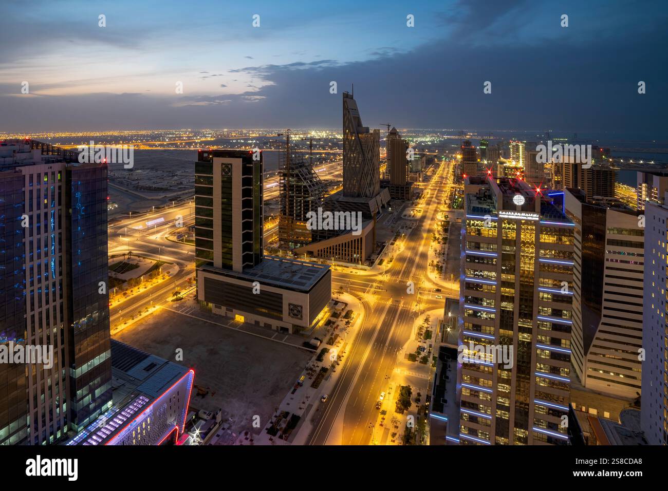 Towers, downtown, Bird eye view of Lusail city. Lusail skyline Stock Photo