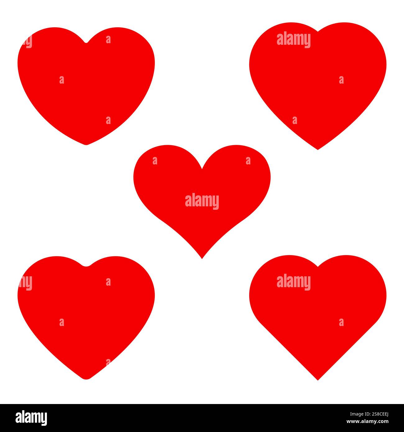 hearts, set of red heart shape symbol, vector illustration Stock Vector ...