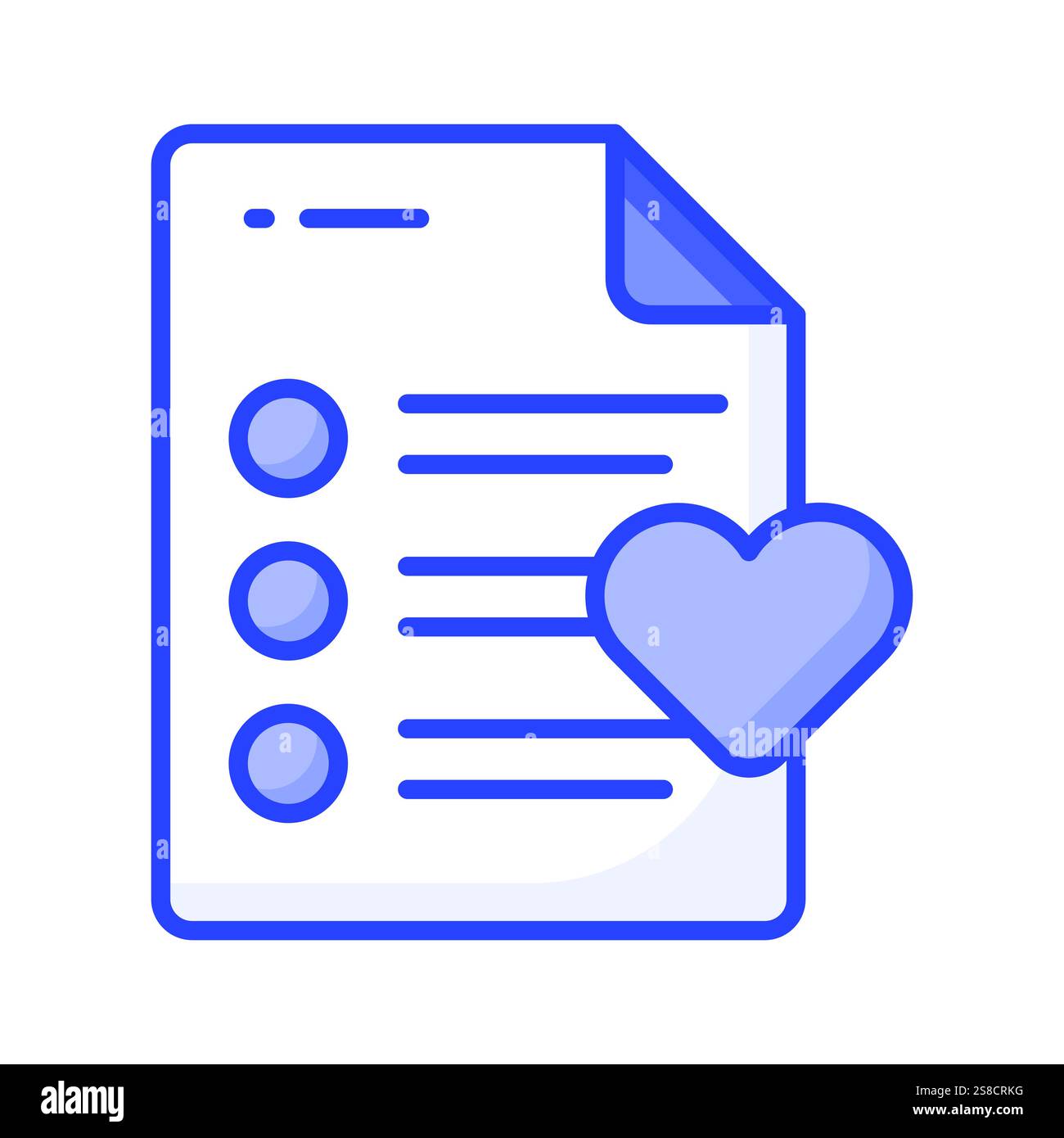 Paper with heath denoting concept icon of wishlist, ready for premium ...