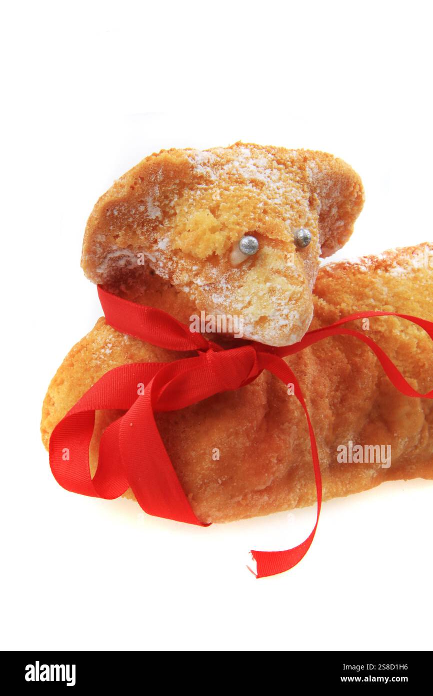 traditional czech easter lamb bread isolated on the white background Stock Photo