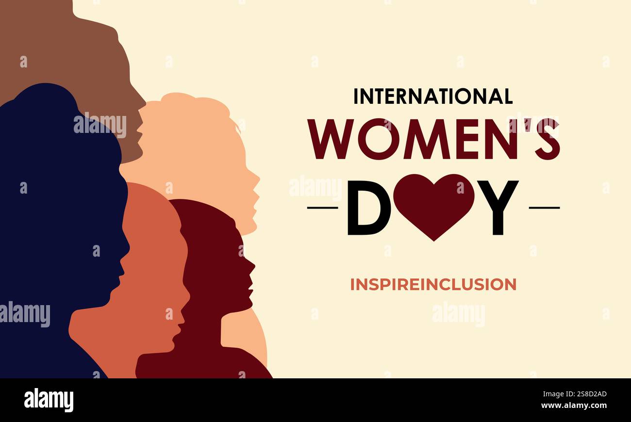 International Women's Day 8 march with love icon and gradient circle ...