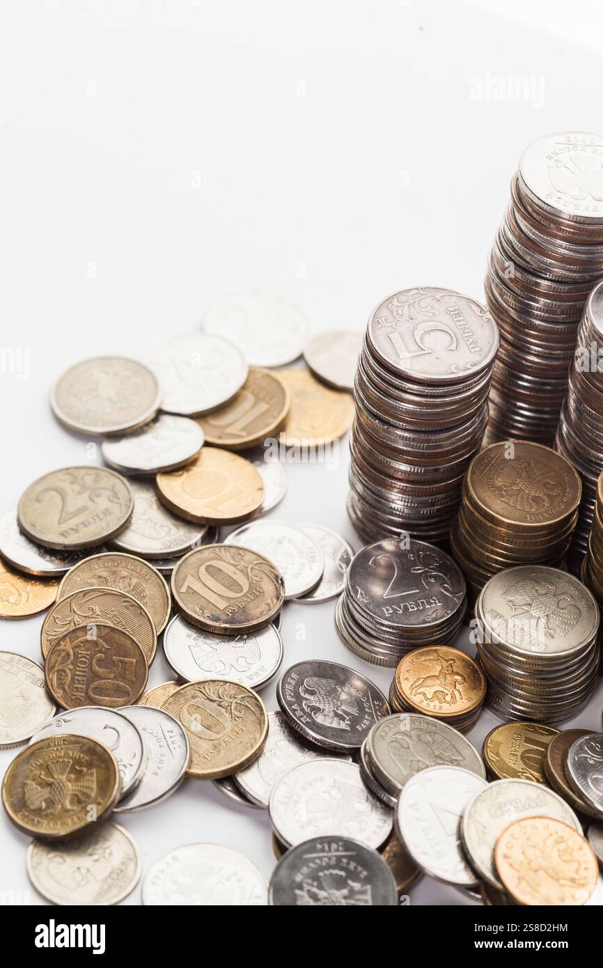 Coins isolated on white background Stock Photo - Alamy