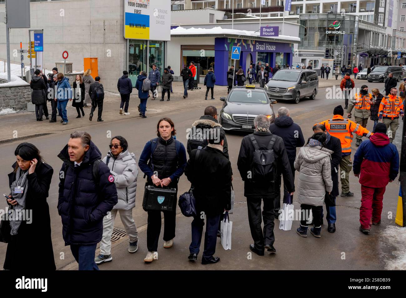The Main Street is crowded during the Annual Meeting of World Economic